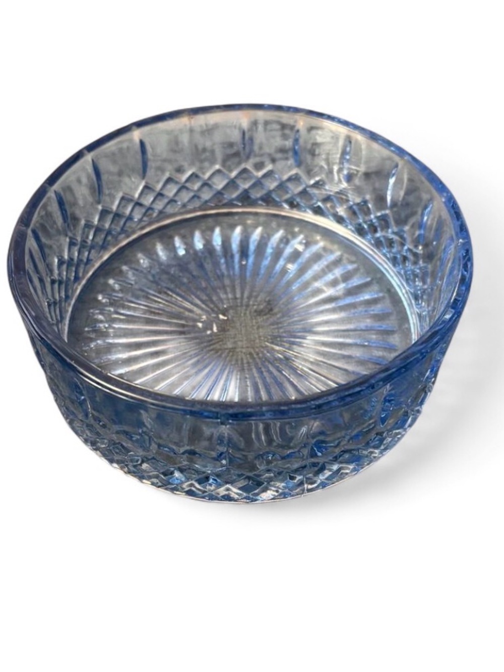 Vintage Blue Indiana Glass Diamond Point Candy Dish (just the bottom/dish)